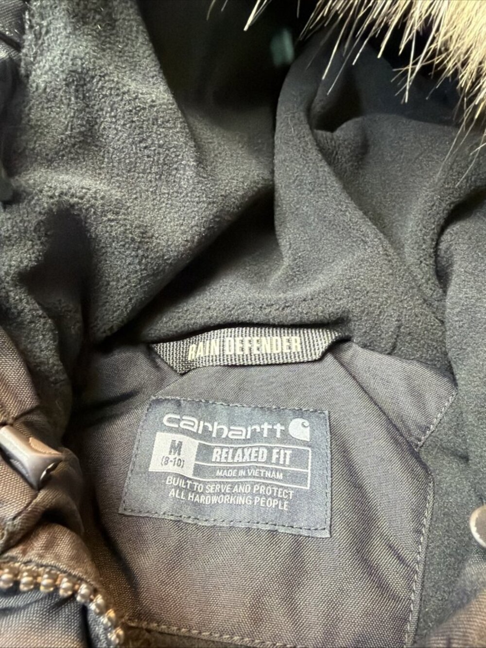 Carhartt Woman Rain Defender Faux Fur Hooded Parka Extreme Warm Black SZ M NEW - Picture 6 of 10